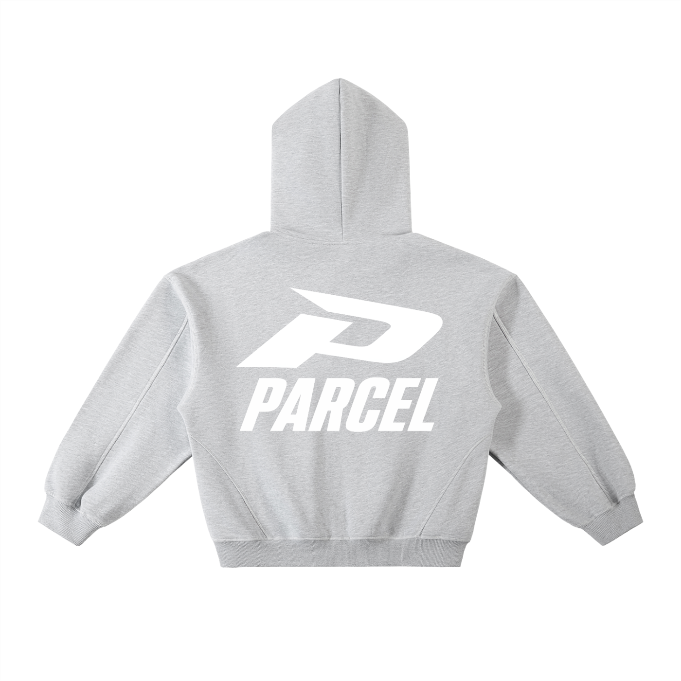 Contrast-Stitched Boxy Fleece Hoodie