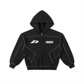 The Zip-Up Set - Contrast-Stitched Boxy Fleece Zip Hoodie