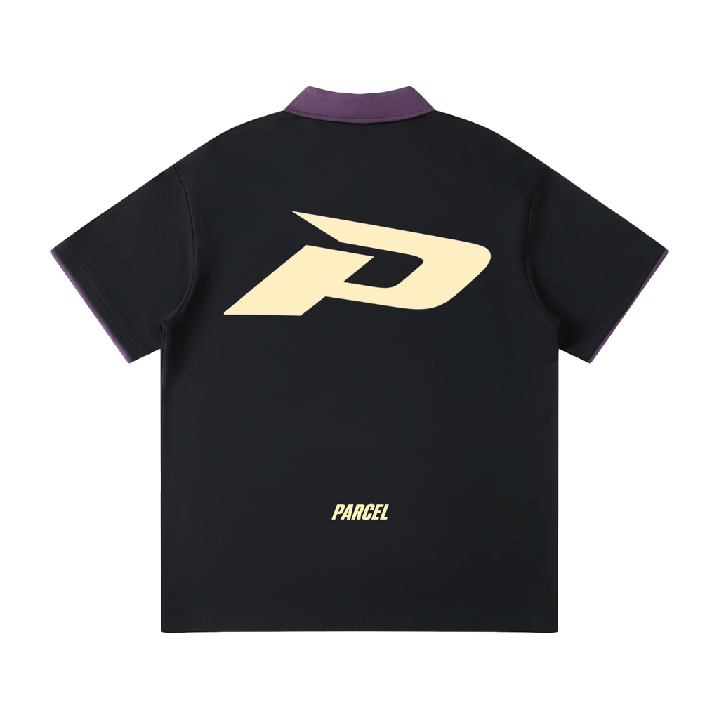 Contrast Collar Raglan Polo Shirt