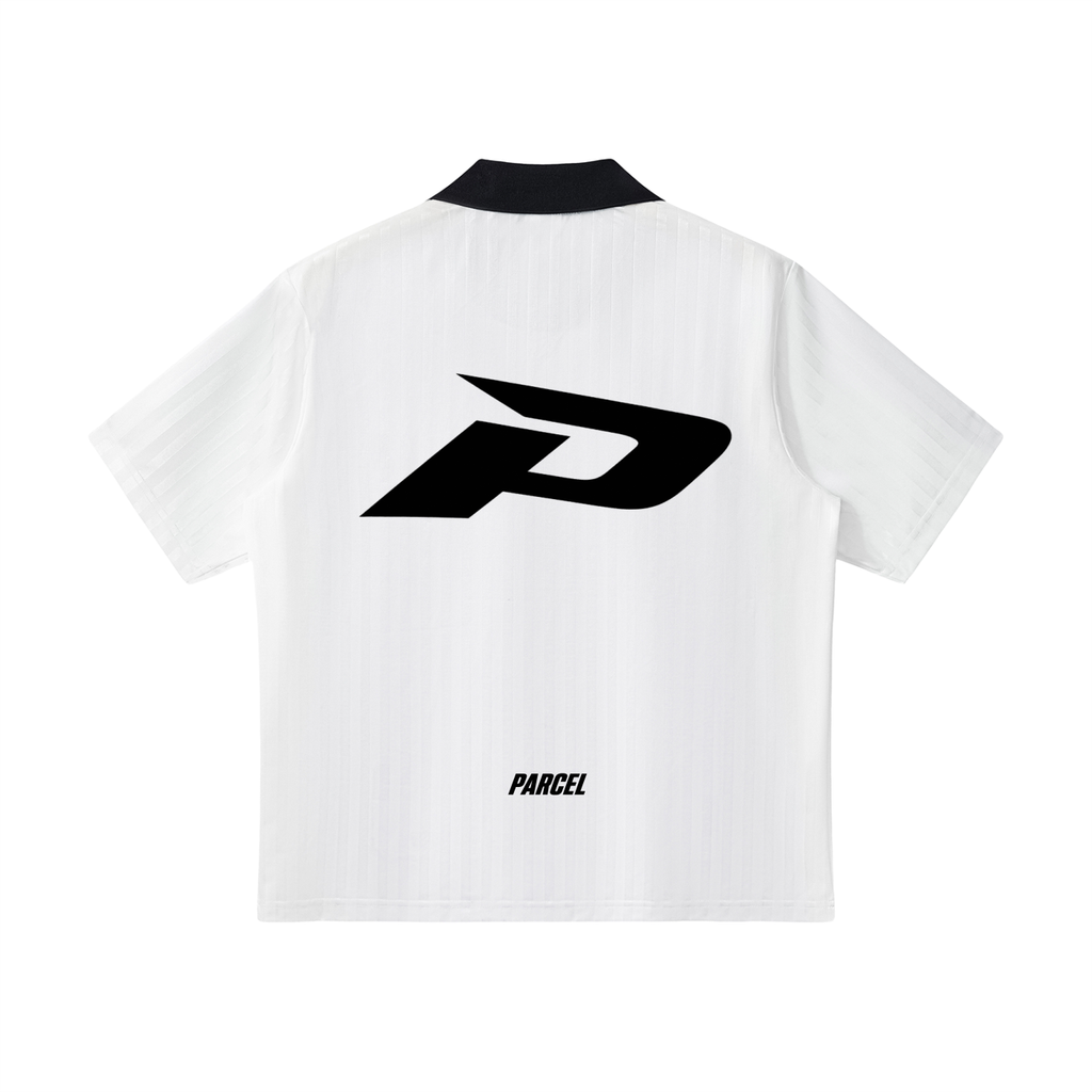 Contrast Collar Striped Soccer Jersey