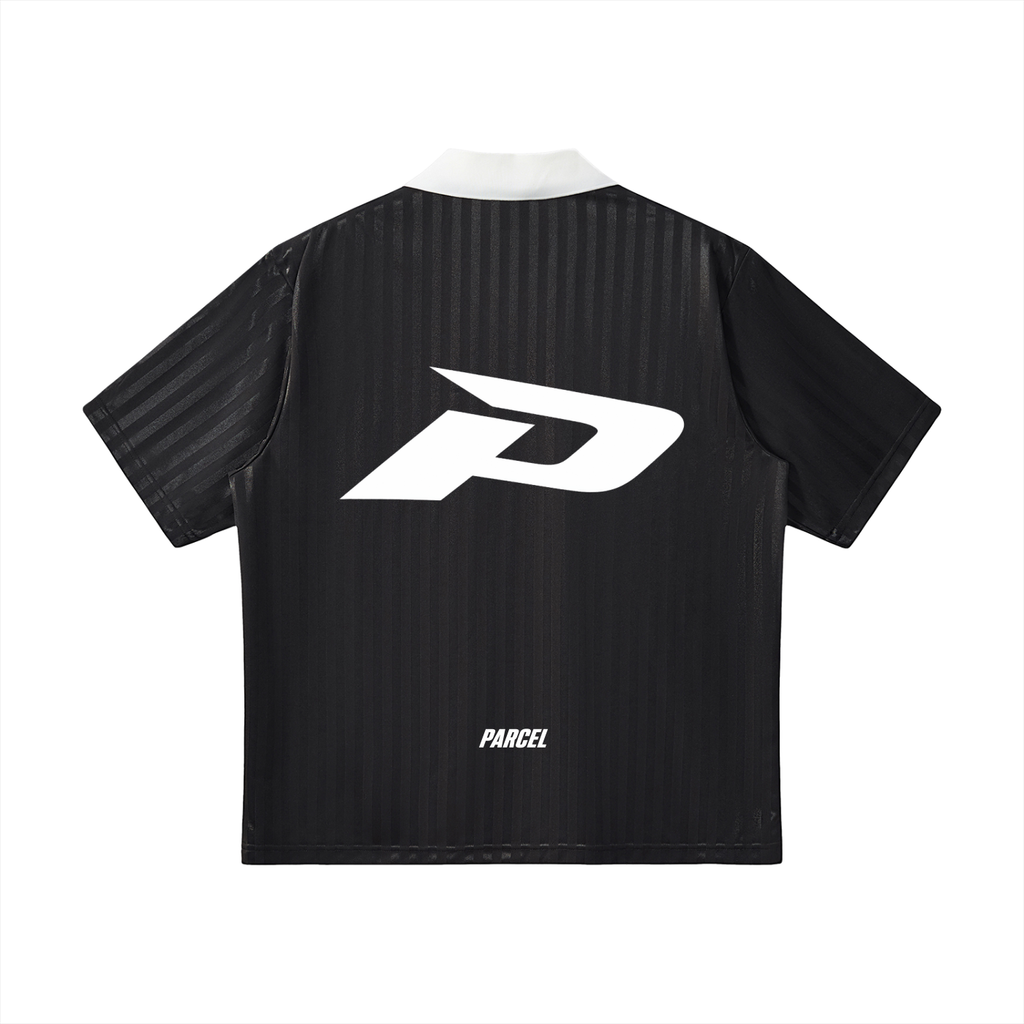 Contrast Collar Striped Soccer Jersey