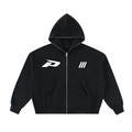 Fleeced Full-Zip Boxy Hoodie