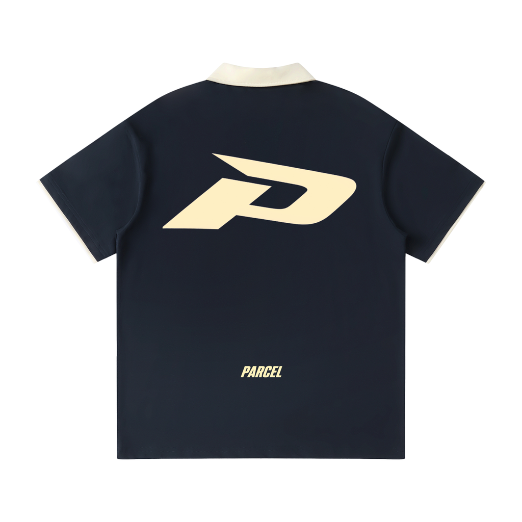 Contrast Collar Raglan Polo Shirt
